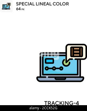 Tracking-4 icône de couleur spéciale du joint linéaire. Modèle de conception de symbole d'illustration pour élément d'interface utilisateur Web mobile. Pictogramme moderne de couleur parfaite sur contour modifiable Illustration de Vecteur