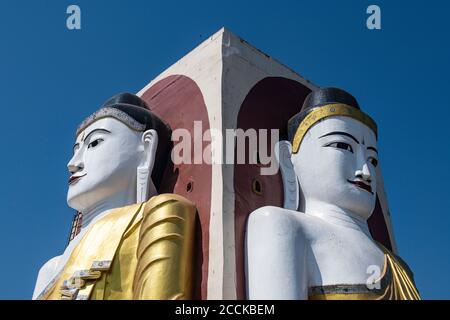 Myanmar, Bago, quatre Bouddha assis, Bouddha Kyaikpun Banque D'Images