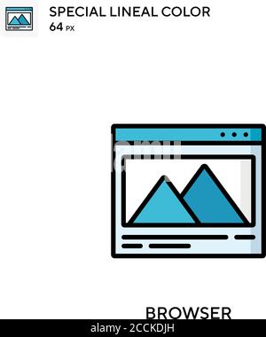 Icône de couleur de ligne spéciale du navigateur. Modèle de conception de symbole d'illustration pour élément d'interface utilisateur Web mobile. Pictogramme moderne de couleur parfaite sur contour modifiable. Illustration de Vecteur
