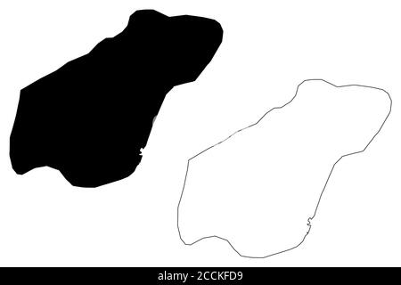 Ville de Garoua (République du Cameroun, département de Benoue) carte illustration vectorielle, scribble plan carte de la ville de Garua Illustration de Vecteur