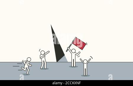 Début de carrière en laissant les principaux concept vector illustration. Offres d'emploi Succès personne arrière-plan. Des choix de progrès motivat Illustration de Vecteur