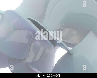 Arrière-plan blanc abstrait avec lignes lisses. Rendu 3D Banque D'Images