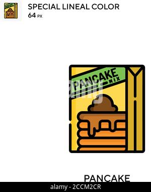 Icône de couleur spéciale de l'épaisseur de ligne de la crêpe. Modèle de conception de symbole d'illustration pour élément d'interface utilisateur Web mobile. Pictogramme moderne de couleur parfaite sur contour modifiable. Illustration de Vecteur