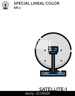 Satellite-1 icône de couleur spéciale du joint. Modèle de conception de symbole d'illustration pour élément d'interface utilisateur Web mobile. Pictogramme moderne de couleur parfaite sur le strok modifiable Illustration de Vecteur