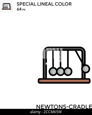 Newtons-Cradle icône de couleur spéciale de lineal. Modèle de conception de symbole d'illustration pour élément d'interface utilisateur Web mobile. Pictogramme moderne de couleur parfaite sur le St modifiable Illustration de Vecteur