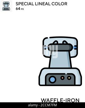 Fer à gaufre icône de couleur spéciale de lineal. Modèle de conception de symbole d'illustration pour élément d'interface utilisateur Web mobile. Pictogramme moderne de couleur parfaite sur le strok modifiable Illustration de Vecteur