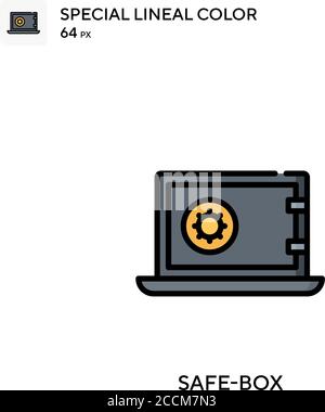 Coffre-fort icône de couleur spéciale du joint linéaire. Modèle de conception de symbole d'illustration pour élément d'interface utilisateur Web mobile. Pictogramme moderne de couleur parfaite sur contour modifiable. Illustration de Vecteur