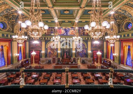 HARRISBURG, Pennsylvanie - 23 NOVEMBRE 2016 : la chambre de la Chambre des représentants de l'Utah State Capitol. Banque D'Images