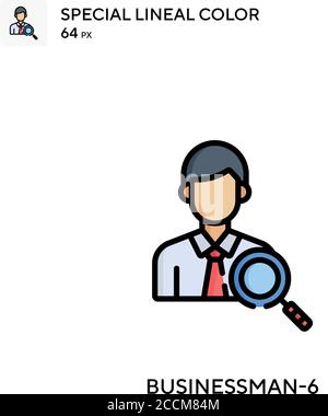 Homme d'affaires-6 icône de couleur spéciale. Modèle de conception de symbole d'illustration pour élément d'interface utilisateur Web mobile. Pictogramme moderne de couleur parfaite sur la str. Modifiable Illustration de Vecteur