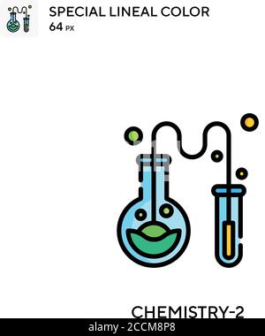 Chimie-2 icône de couleur spéciale du joint linéaire. Modèle de conception de symbole d'illustration pour élément d'interface utilisateur Web mobile. Pictogramme moderne de couleur parfaite sur le strok modifiable Illustration de Vecteur