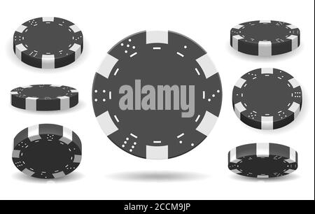 Jetons de poker isolés Illustration de Vecteur