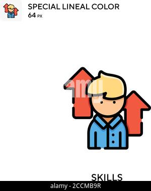 Compétences icône de couleur de ligne spéciale. Modèle de conception de symbole d'illustration pour élément d'interface utilisateur Web mobile. Pictogramme moderne de couleur parfaite sur contour modifiable. Illustration de Vecteur