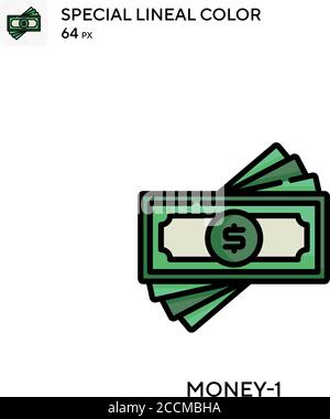 Money-1 icône de couleur spéciale. Modèle de conception de symbole d'illustration pour élément d'interface utilisateur Web mobile. Pictogramme moderne de couleur parfaite sur contour modifiable. Illustration de Vecteur