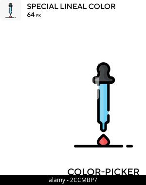 Sélecteur de couleurs icône de couleur spéciale de ligne. Modèle de conception de symbole d'illustration pour élément d'interface utilisateur Web mobile. Pictogramme moderne de couleur parfaite sur le panneau de distribution modifiable Illustration de Vecteur