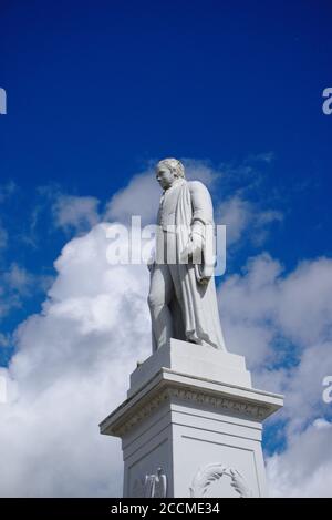 Statue de Sir Walter Scott à Selkirk, frontières écossaises, Royaume-Uni Banque D'Images