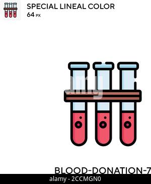 Don de sang-7 icône de couleur spéciale de lineal. Modèle de conception de symbole d'illustration pour élément d'interface utilisateur Web mobile. Pictogramme moderne de couleur parfaite sur modifiable Illustration de Vecteur