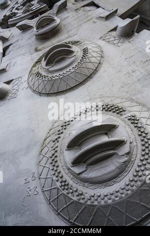 détail d'une foreuse à protection de tunnel Banque D'Images