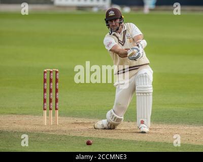 Londres, Royaume-Uni. 23 août 2020. Rikki Clarke batting pour Surrey contre Kent le deuxième jour du jeu Bob Willis Trophy à l'Oval. David Rowe/Alay Live News Banque D'Images