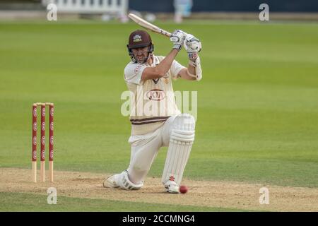 Londres, Royaume-Uni. 23 août 2020. Rikki Clarke batting pour Surrey contre Kent le deuxième jour du jeu Bob Willis Trophy à l'Oval. David Rowe/Alay Live News Banque D'Images