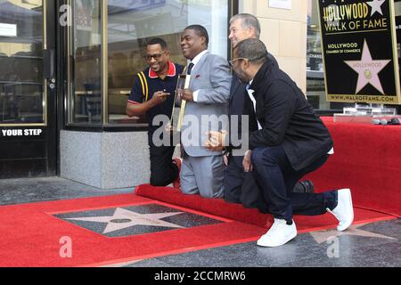 LOS ANGELES - APR 10: Martin Lawrence, Tracy Morgan, Leron Gubler, Jordan Peele à la cérémonie du Star Tracy Morgan sur le Hollywood Walk of Fame le 10 avril 2018 à Los Angeles, CA Banque D'Images