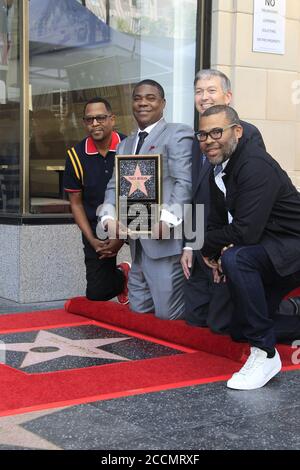 LOS ANGELES - APR 10: Martin Lawrence, Tracy Morgan, Leron Gubler, Jordan Peele à la cérémonie du Star Tracy Morgan sur le Hollywood Walk of Fame le 10 avril 2018 à Los Angeles, CA Banque D'Images