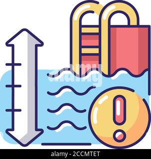 Icône de couleur RVB de profondeur de pool Illustration de Vecteur