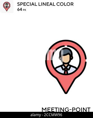 Point de rendez-vous icône de couleur spéciale de ligne. Modèle de conception de symbole d'illustration pour élément d'interface utilisateur Web mobile. Pictogramme moderne de couleur parfaite sur la str. Modifiable Illustration de Vecteur