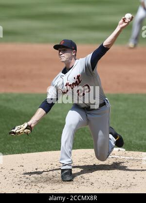 Cleveland, États-Unis. 23 août 2020. Detroit Tigers Tarik Skubal (29) présente le deuxième repas contre les Cleveland Indians au progressive Field de Cleveland, Ohio, le dimanche 23 août 2020. Photo par Aaron Josefczyk/UPI crédit: UPI/Alay Live News Banque D'Images