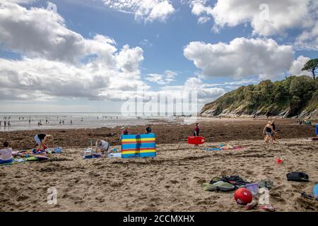 Caerhays Porthluney Beach sur la côte sud de Cornwall Banque D'Images