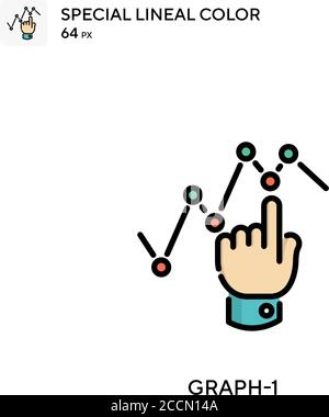 Graph-1 icône de couleur spéciale de l'étanchéité. Modèle de conception de symbole d'illustration pour élément d'interface utilisateur Web mobile. Pictogramme moderne de couleur parfaite sur contour modifiable. Illustration de Vecteur