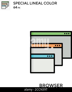 Icône de couleur de ligne spéciale du navigateur. Modèle de conception de symbole d'illustration pour élément d'interface utilisateur Web mobile. Pictogramme moderne de couleur parfaite sur contour modifiable. Illustration de Vecteur