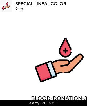 Don de sang-3 icône de couleur spéciale de lineal. Modèle de conception de symbole d'illustration pour élément d'interface utilisateur Web mobile. Pictogramme moderne de couleur parfaite sur modifiable Illustration de Vecteur