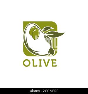 Logo de l'huile d'olive extra vierge vecteur de l'étiquette de la société. SPE 10 Illustration de Vecteur