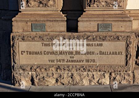 Ballarat Australie / Le circa 1872 Hôtel de Ville de Ballarat Banque D'Images