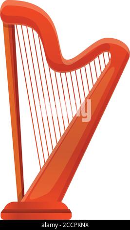 Harpe, icône irlandaise. Dessin animé de harpe irish vector Icon pour la conception de sites Web isolé sur fond blanc Illustration de Vecteur