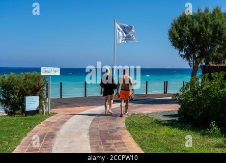 Sunprime Miramare Beach Resort de vacances à Rhodes, Grèce Banque D'Images