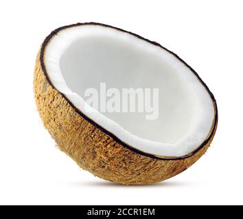 Noix de coco fruit de palme isolée sur fond blanc Banque D'Images