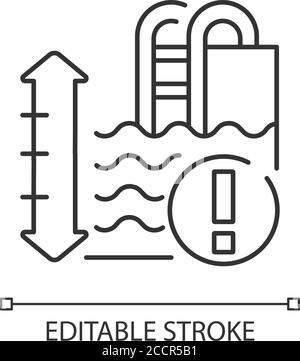 Icône linéaire de profondeur de pool Illustration de Vecteur