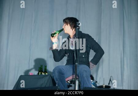 The Strokes at the Reading Festival 2002, Reading, Berkshire, Angleterre, U.K Banque D'Images