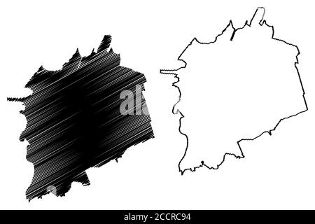 Illustration vectorielle de la carte de la ville de Saltillo (États-Unis du Mexique, État de Coahuila), croquis à graviers carte de la ville de Saltillo Illustration de Vecteur