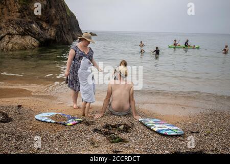 Hope Cove, petit village de bord de mer dans la paroisse civile de South Huish, à l'abri de la pointe de Bolt Tail, South Hams District, Devon, Angleterre Banque D'Images