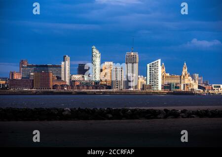 Liverpool Waterfront de New Brighton, Wirral, Royaume-Uni. Banque D'Images