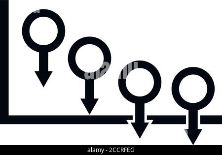 Icône diagramme de régression. Illustration simple de l'icône de vecteur de diagramme de régression pour la conception de sites Web isolée sur fond blanc Illustration de Vecteur