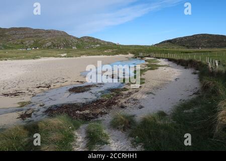 Halaman Bay Bagh Halaman. La Hebridean Way. île de Barra. Brides extérieures. Highlands. Écosse. ROYAUME-UNI Banque D'Images