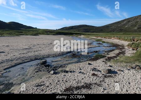 Halaman Bay Bagh Halaman. La Hebridean Way. île de Barra. Brides extérieures. Highlands. Écosse. ROYAUME-UNI Banque D'Images