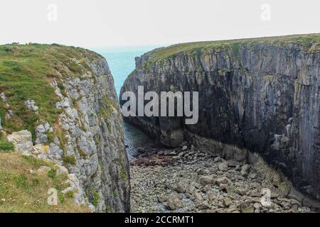 Le Leap pembrokeshire de Huntsman Banque D'Images