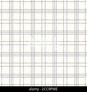 Classic – carreaux écossais à coutures blanches et bleues dessinées à la main sans couture Vector Répétition Illustration de Vecteur