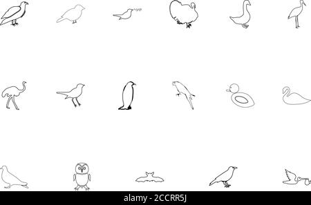Illustration vectorielle de style jeu de couleurs noires oiseaux Illustration de Vecteur