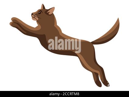 Illustration stylisée d'un chat jumpant. Illustration de Vecteur