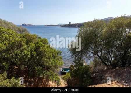 Côte de la Sardaigne du Sud le jour d'été, Italie Banque D'Images